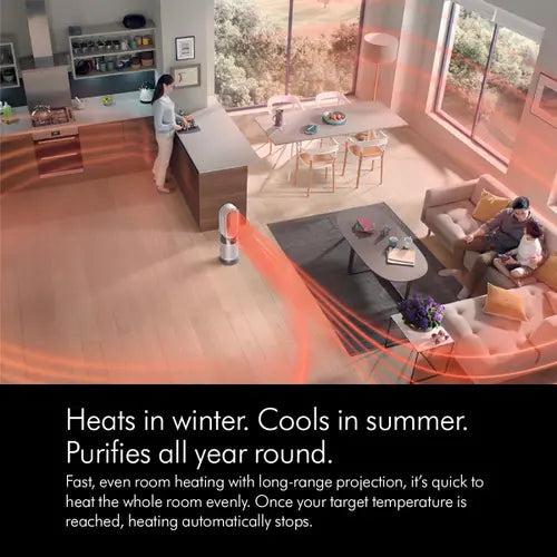 Dyson Air Purifier Hot+Cool Gen1 - HP10 with 350 Degree Oscillation | Auto Mode | Night Mode | Removes 99.95% of Particles (White/White)