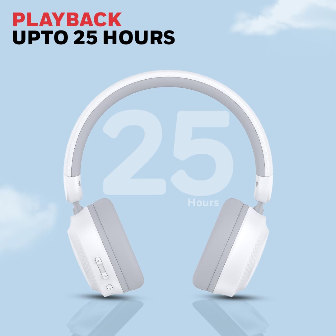 Honeywell Moxie V20 Bluetooth 5.4 Wireless On-Ear Headphones with Mic, ENC Noise Reduction, 25H Playback, Deep Bass, IPX4, AUX Support, 40ms Low Latency Gaming Mode, Stereo Sound, Padded Cushions