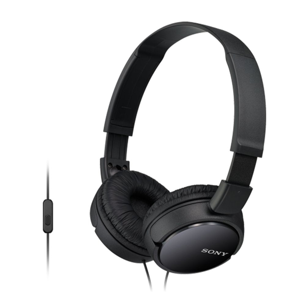 Sony MDR-ZX110AP Wired On-Ear Headphones with tangle free cable, 3.5mm Jack, Headset with Mic for phone
