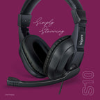 FINGERS S10 Wired On-Ear Headphone with Adjustable Mic - 40 mm Powerful Drivers & Inline Volume Control