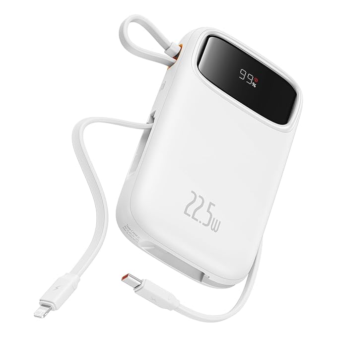 Baseus Qpow2 Dual-Cable Digital Display Fast Charge Power Bank 10000mAh (Black)