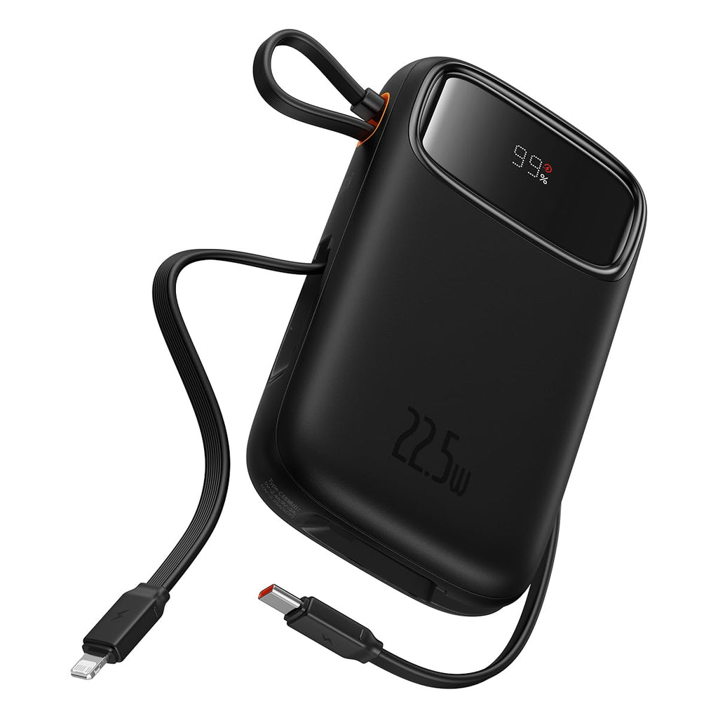 Baseus Qpow2 Dual-Cable Digital Display Fast Charge Power Bank 10000mAh (Black)