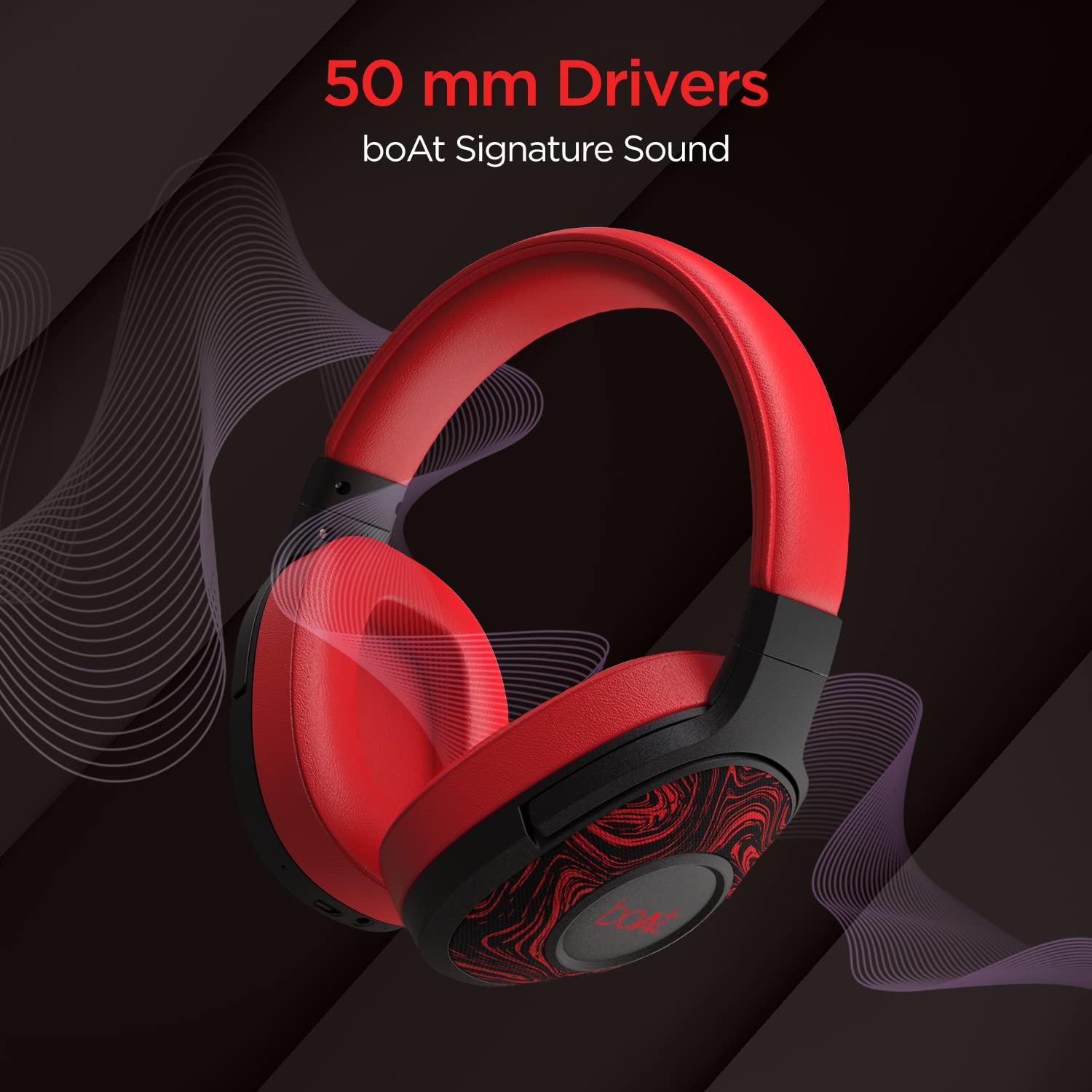 boAt Rockerz 550 Bluetooth Wireless Over Ear Headphones with Mic Upto 20 Hours Playback, 50MM Drivers, Soft Padded Ear Cushions and Physical Noise Isolation