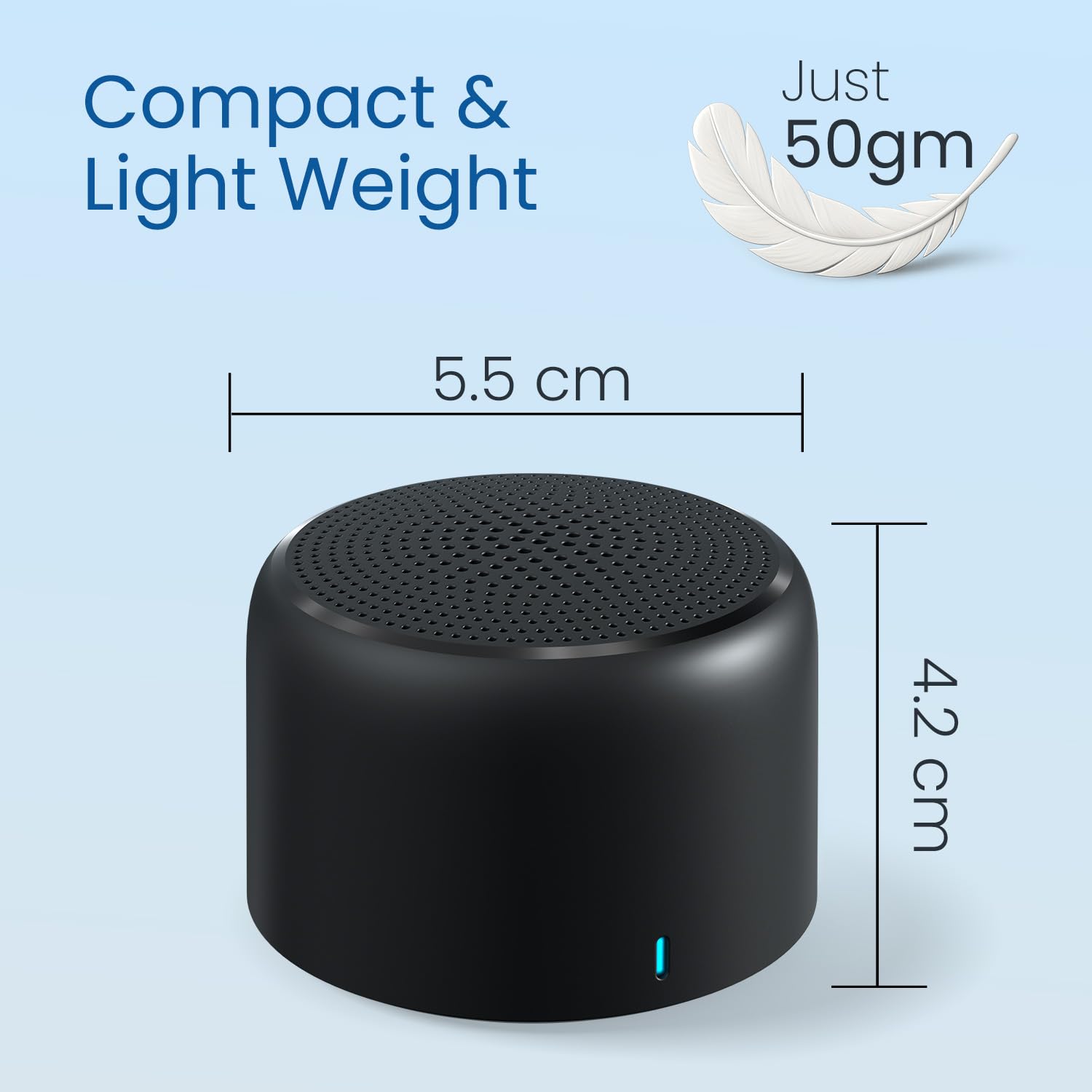 Portronics 5W Pico Mini HD Sound Portable Bluetooth Speaker with in-Built Mic