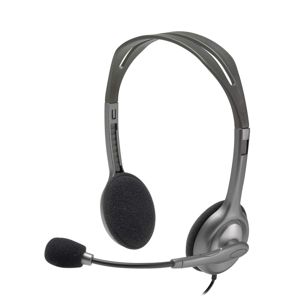 Logitech H110 Stereo Wired On Ear Headphones With Mic With Noise-Cancelling 3.5-Mm Dual Audio Jack For Pc/Mac/Laptop