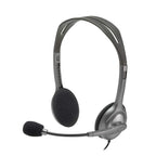 Logitech H110 Stereo Wired On Ear Headphones With Mic With Noise-Cancelling 3.5-Mm Dual Audio Jack For Pc/Mac/Laptop