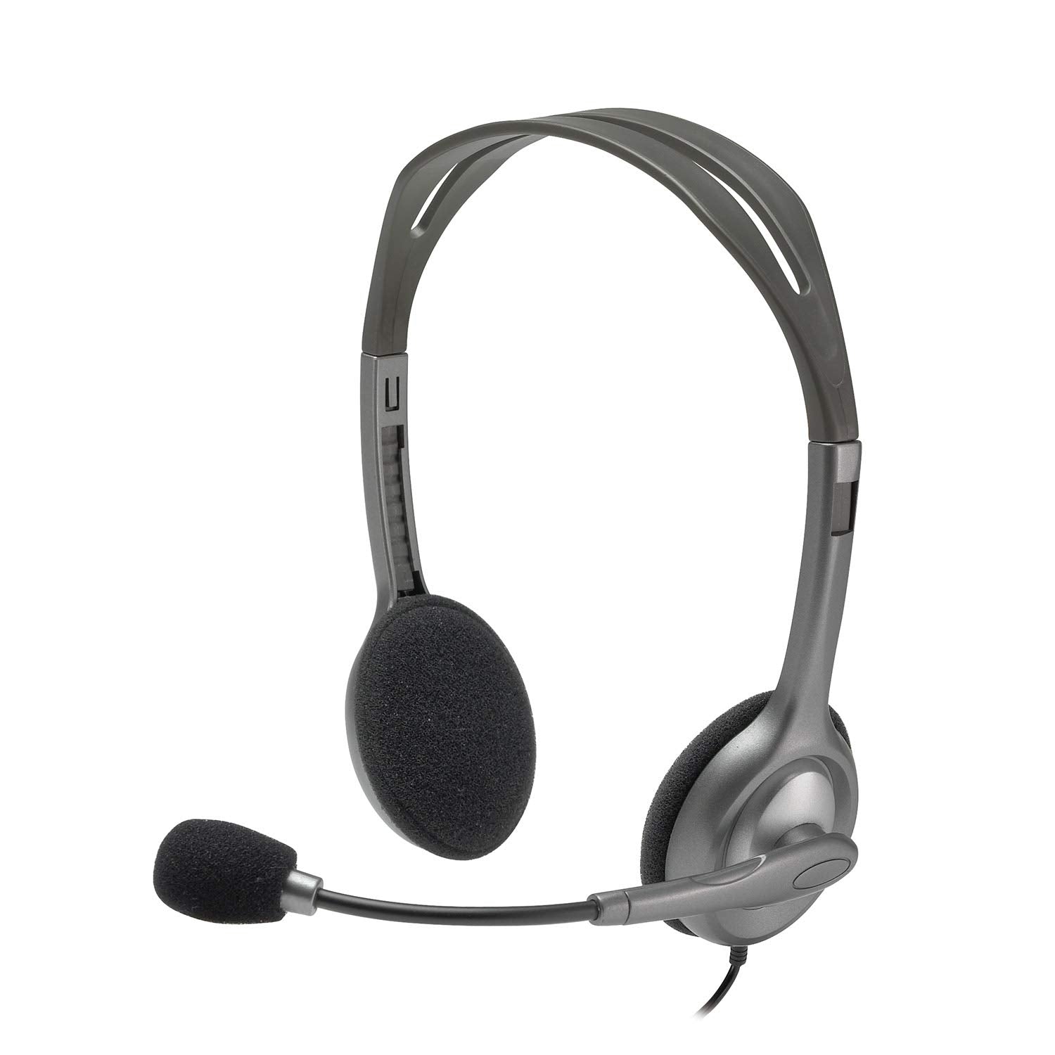 Logitech H110 Stereo Wired On Ear Headphones With Mic With Noise-Cancelling 3.5-Mm Dual Audio Jack For Pc/Mac/Laptop