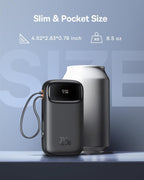 Baseus Qpow2 Dual-Cable Digital Display Fast Charge Power Bank 10000mAh (Black)