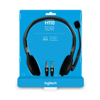 Logitech H110 Stereo Wired On Ear Headphones With Mic With Noise-Cancelling 3.5-Mm Dual Audio Jack For Pc/Mac/Laptop
