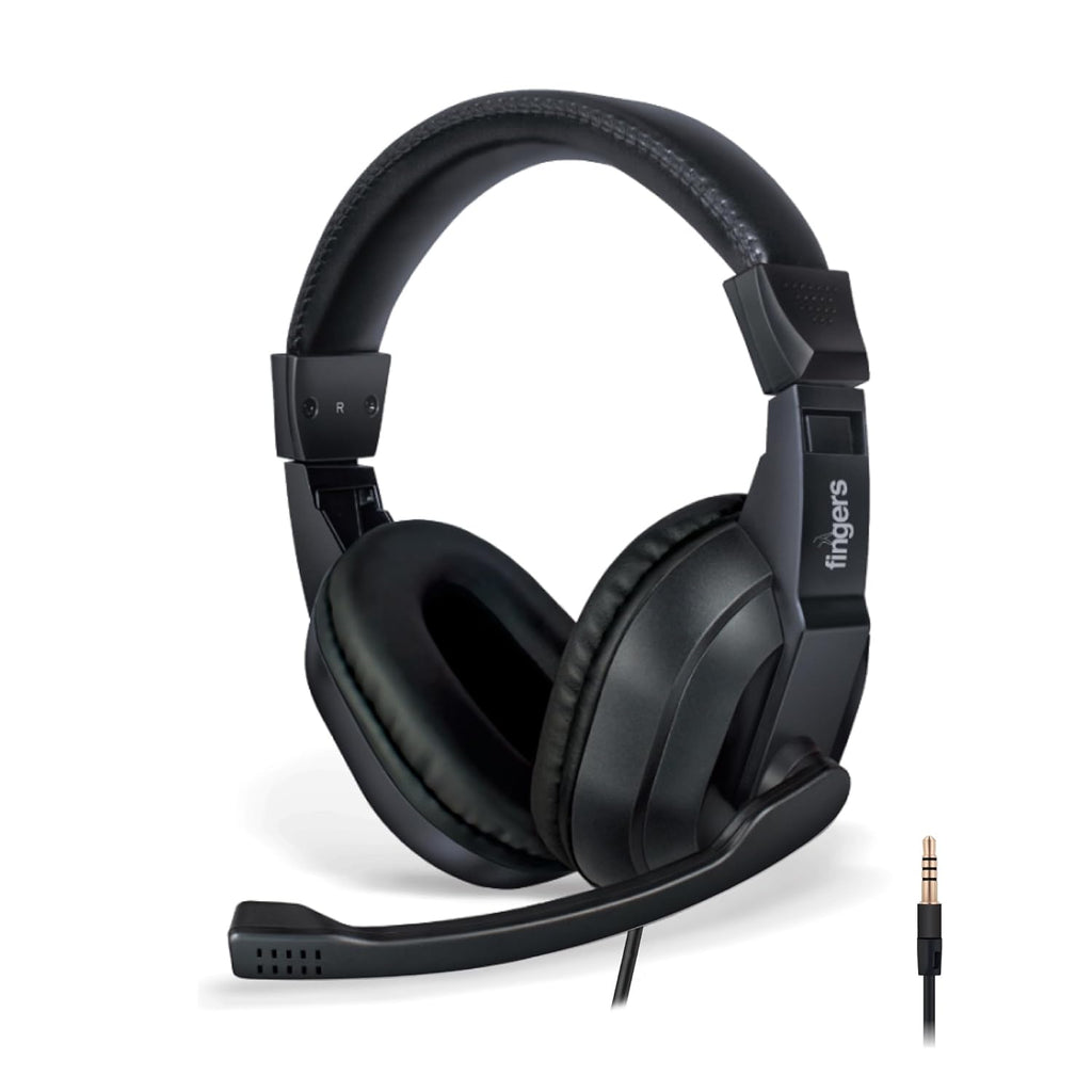 FINGERS S10 Wired On-Ear Headphone with Adjustable Mic - 40 mm Powerful Drivers & Inline Volume Control