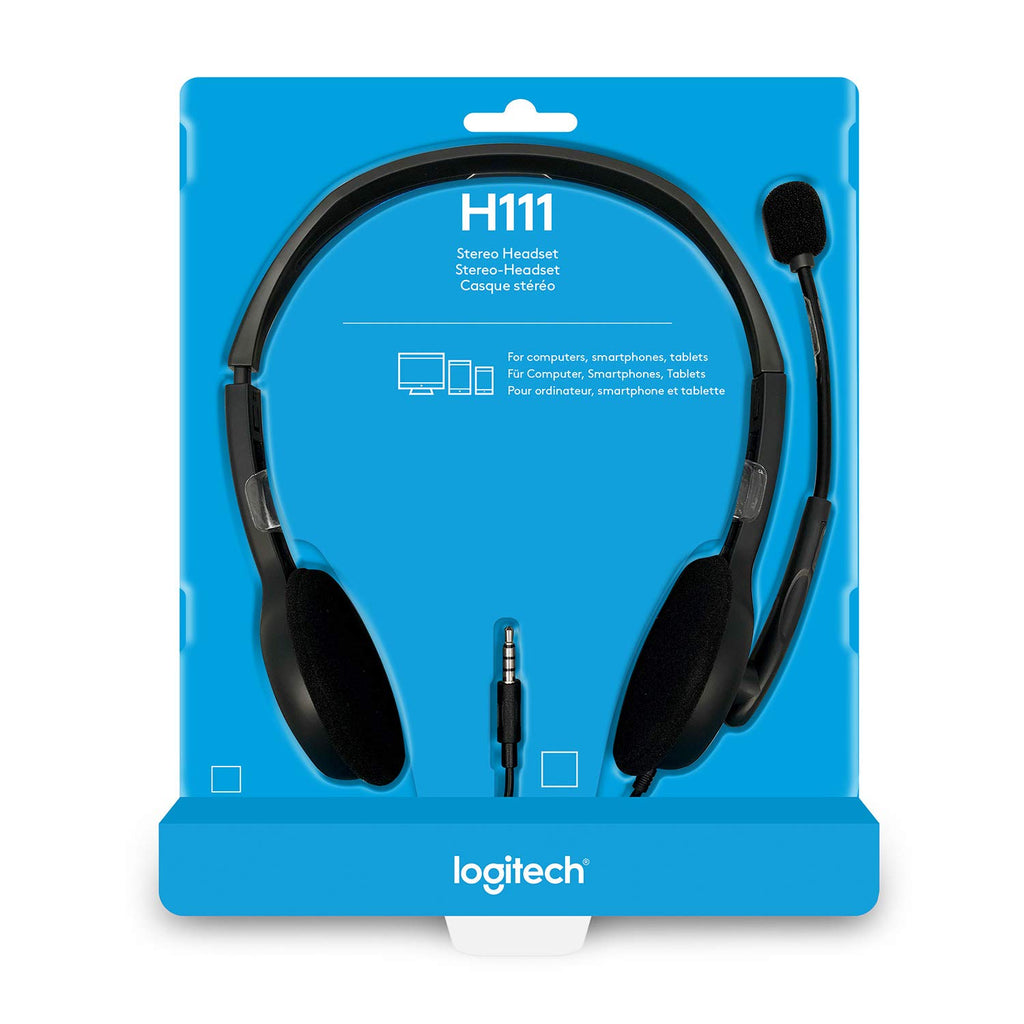 Logitech H111 Wired On Ear Headphones With Mic
