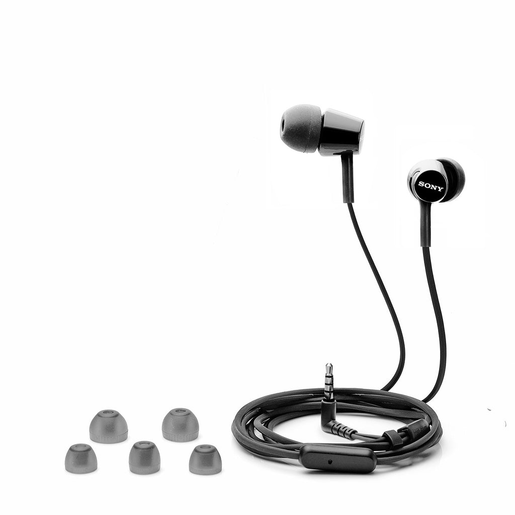 Sony MDR-EX155AP Wired in Ear Headphones with Tangle Free Cable, 3.5mm Jack, Headset with Mic for Phone Calls