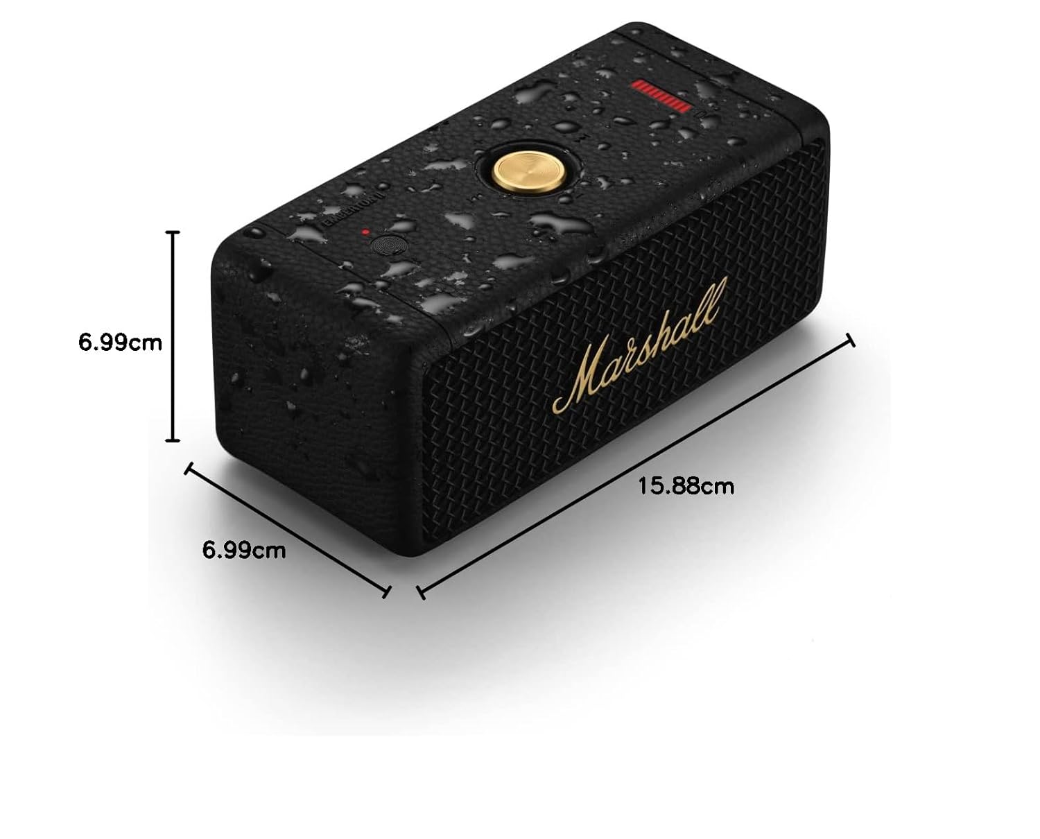 Marshall Emberton II Wireless Bluetooth Portable Outdoor Speaker (Black & Brass)