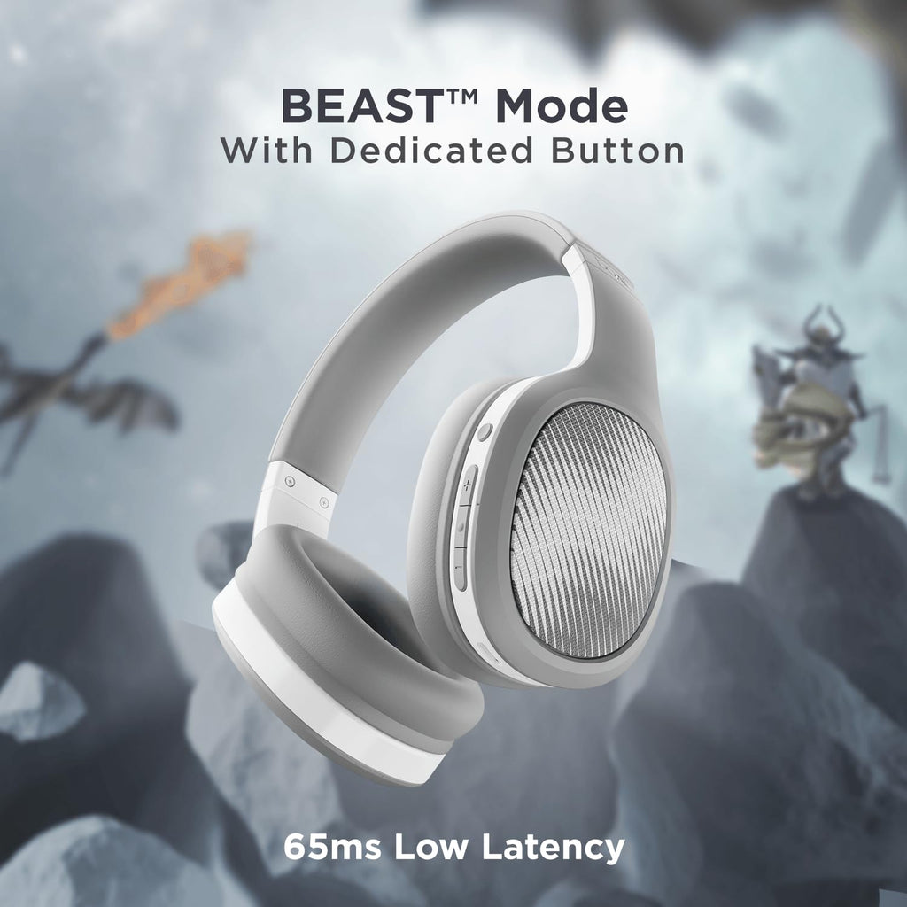 boAt Rockerz 460 Wireless Over Ear Headphones w/Up to 30hrs Playtime, 40mm Drivers, Beast™ Mode, ENx™, Dual Pairing, BT v5.2, Instant Voice Assistant, Adaptive Fit