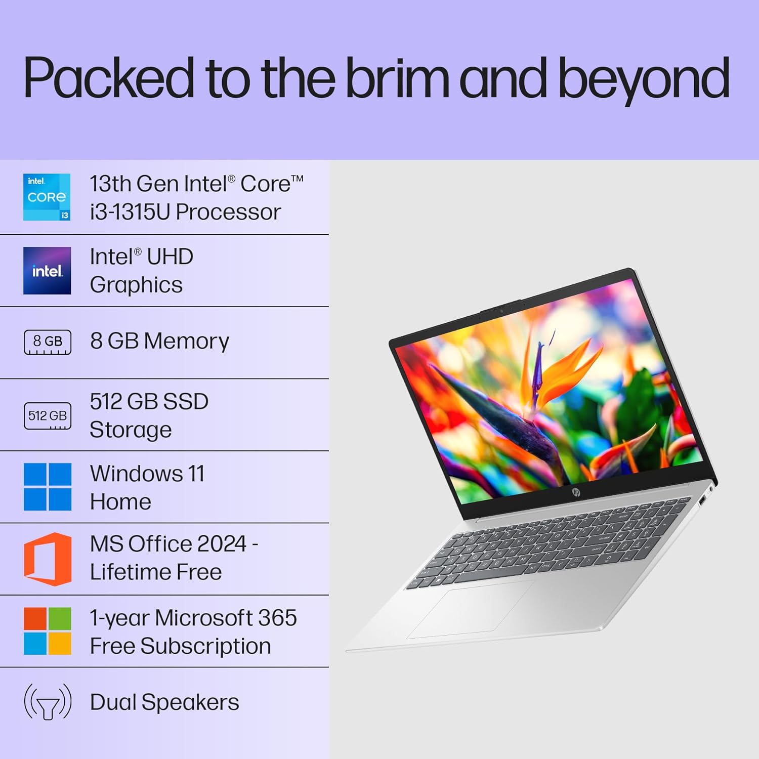 HP 15, 13th Gen Intel Core i3-1315U (15-FD0465TU)