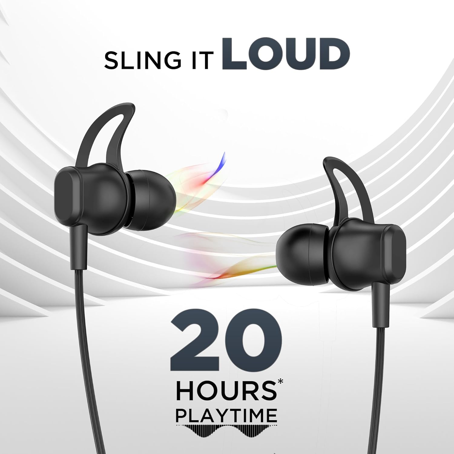 GIZMORE MN218 SLIMX Wireless Bluetooth 5.0 in Ear Neckband | 20 Hours Playtime | Dual Pairing | Deep Bass | Water Resistant Earphone