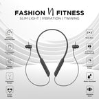 GIZMORE MN218 SLIMX Wireless Bluetooth 5.0 in Ear Neckband | 20 Hours Playtime | Dual Pairing | Deep Bass | Water Resistant Earphone