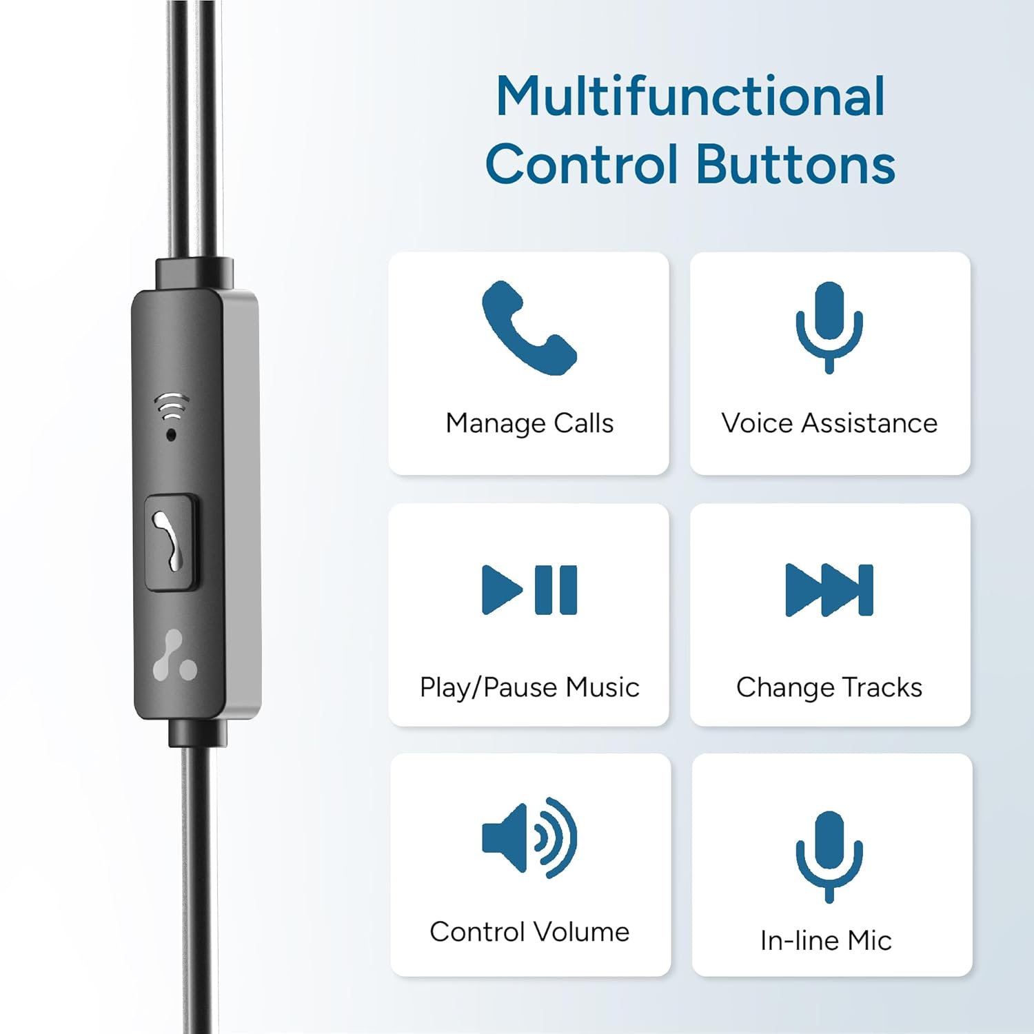 Ambrane Wired Earphones with Mic EP 83  | 3.5Mm Audio Jack | 14Mm Driver for HD Sound & Deep Bass | Tangle-Free 1.2M Cable | in Ear Comfort Fit | Compatible with Mobiles, Tablets, Laptops, Pcs