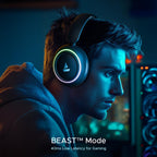 boAt Rockerz 480, RGB LEDs,6 Light Modes, 40mm Drivers,Beast Mode, 60H Battery, ENx Tech, Stream Ad Free Music via App Support, Bluetooth Headphones, Wireless Over Ear Headphone with Mic