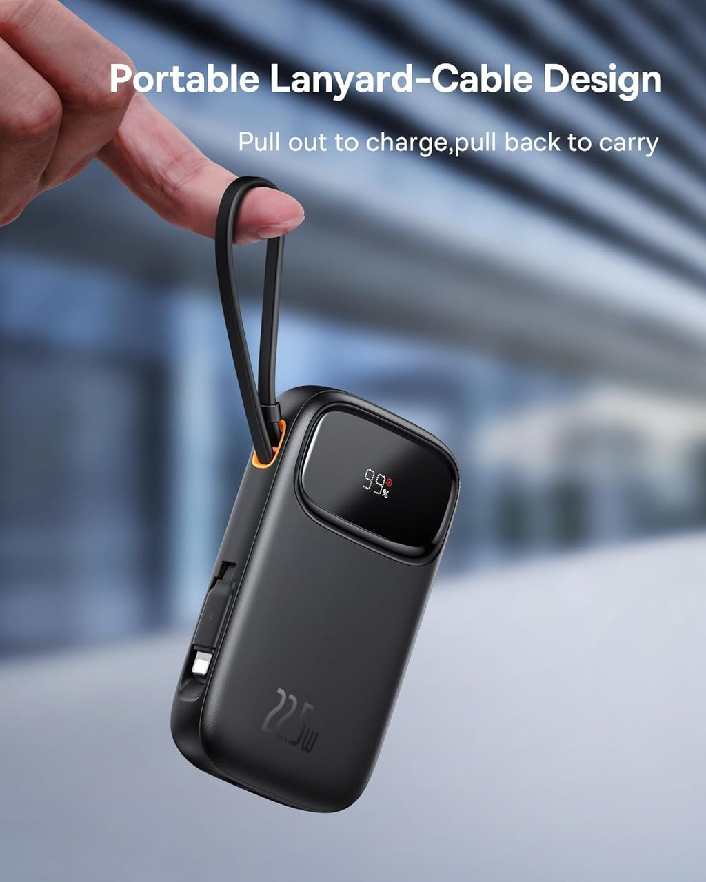 Baseus Qpow2 Dual-Cable Digital Display Fast Charge Power Bank 10000mAh (Black)