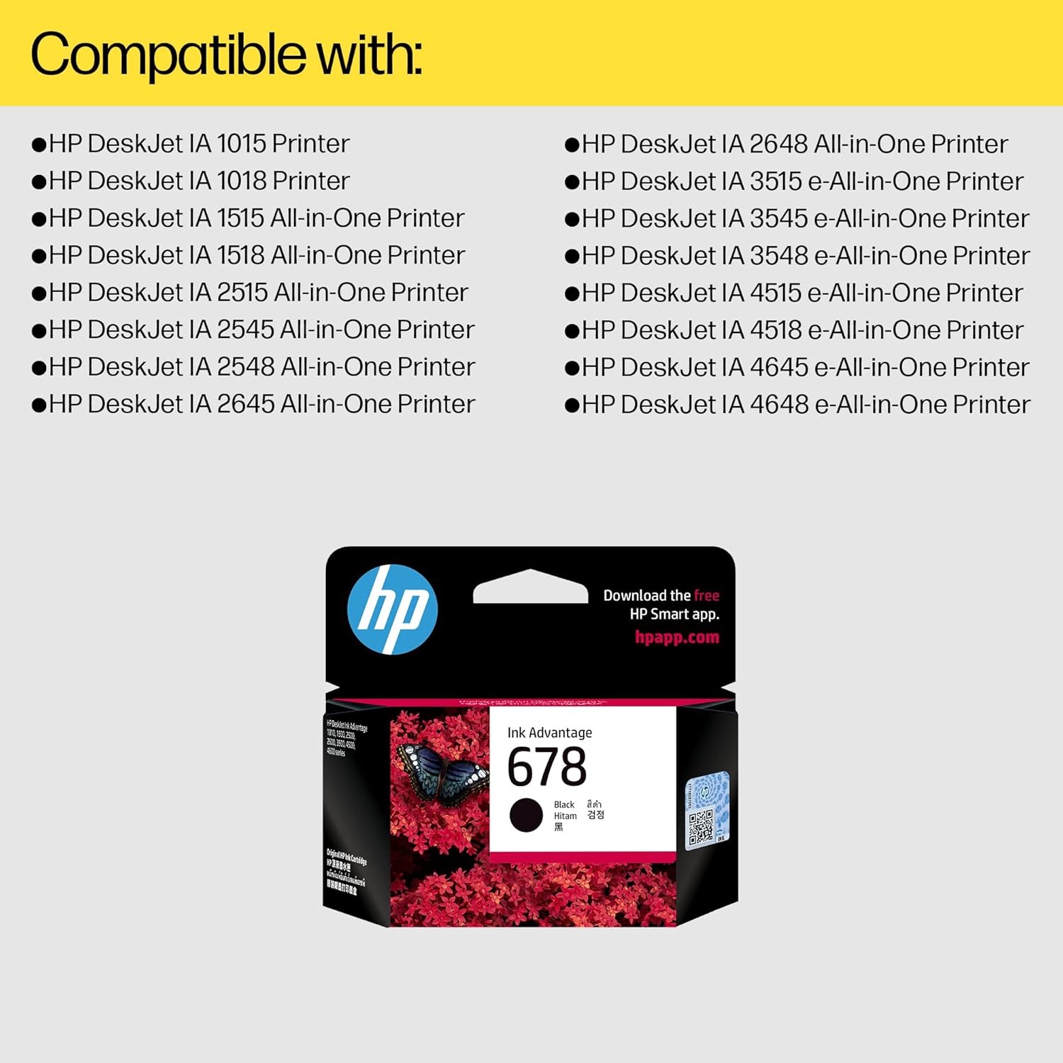 HP 678 Black Original Ink Advantage Cartridge