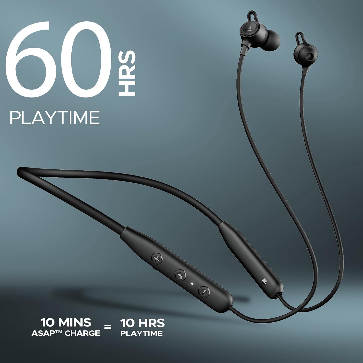 Boat Rockerz 200, 40H Battery, Signature Sound, ENx Tech, Dual Pairing, 60 ms Low Latency, IPX5, ASAP Charge, Magnetic Buds, Bluetooth Neckband, Wireless with Mic Earphones