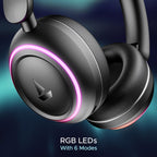 boAt Rockerz 480, RGB LEDs,6 Light Modes, 40mm Drivers,Beast Mode, 60H Battery, ENx Tech, Stream Ad Free Music via App Support, Bluetooth Headphones, Wireless Over Ear Headphone with Mic