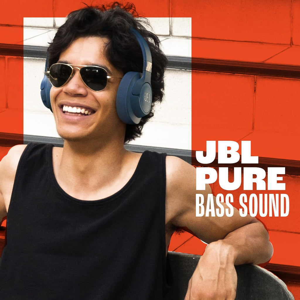 JBL Tune 720BT Wireless Over Ear Headphones with Mic, Pure Bass Sound, Upto 76 Hrs Playtime, Speedcharge, Dual Pairing, Customizable Bass with Headphones App, Lightweight, Bluetooth 5.3