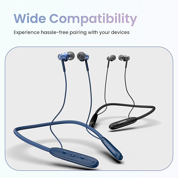 Ambrane Bluetooth ANB-33PRO Wireless Earphones, Crystal-Clear Calling with an inbuilt Mic, 13Hrs Playback, 10mm Driver, Deep Bass, IPX4 Water Resistant