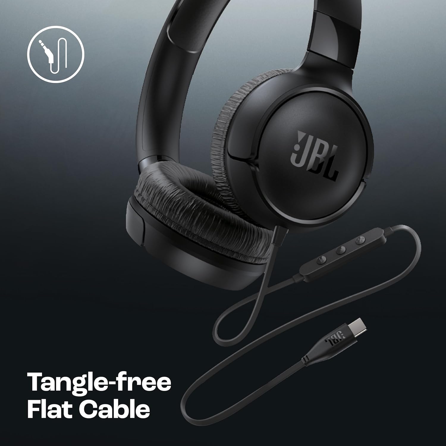 JBL Tune 520C On Ear Type C Wired Headphone, Pure Bass Sound,3-Button Remote with Microphone