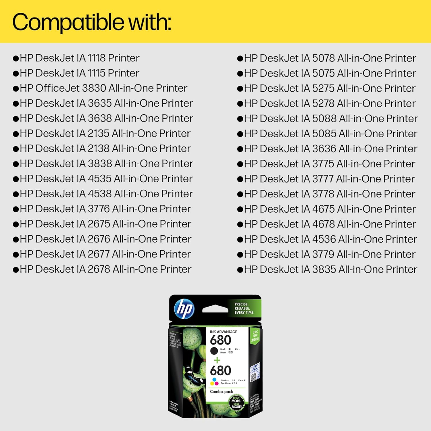 HP 680 2-pack Black Original Ink Advantage Cartridges