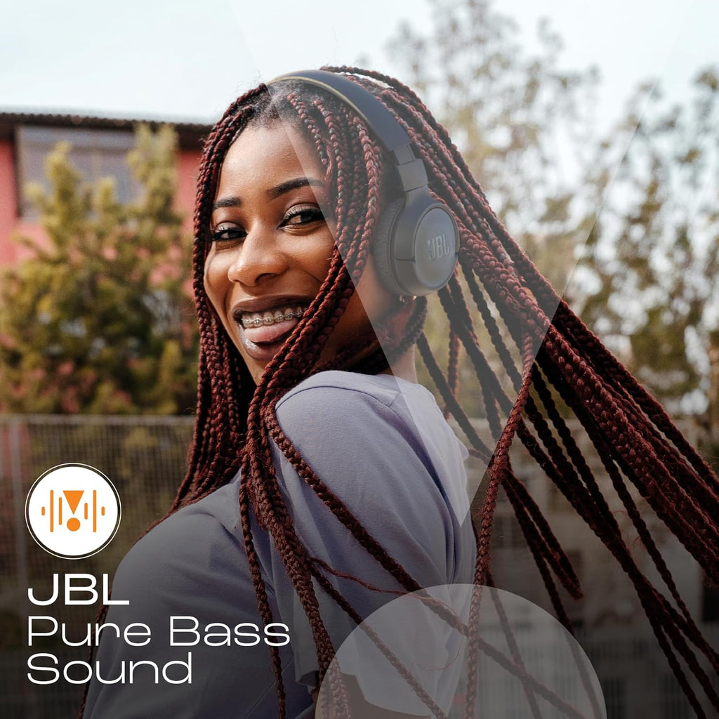 JBL Tune 520BT Wireless On Ear Headphones with Mic, Upto 57H Battery, Speed Charge : 5 Min Charge Gives Up to 3H of Playback, Multipoint Connect, Customizable Bass with Headphones App, BT 5.3