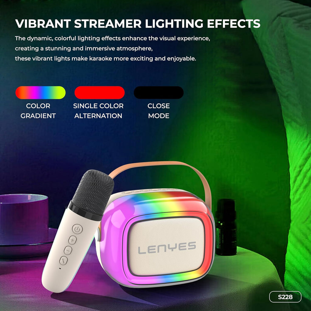 Lenyes S228, Wireless Bluetooth Speaker with Wireless Karaoke Mic