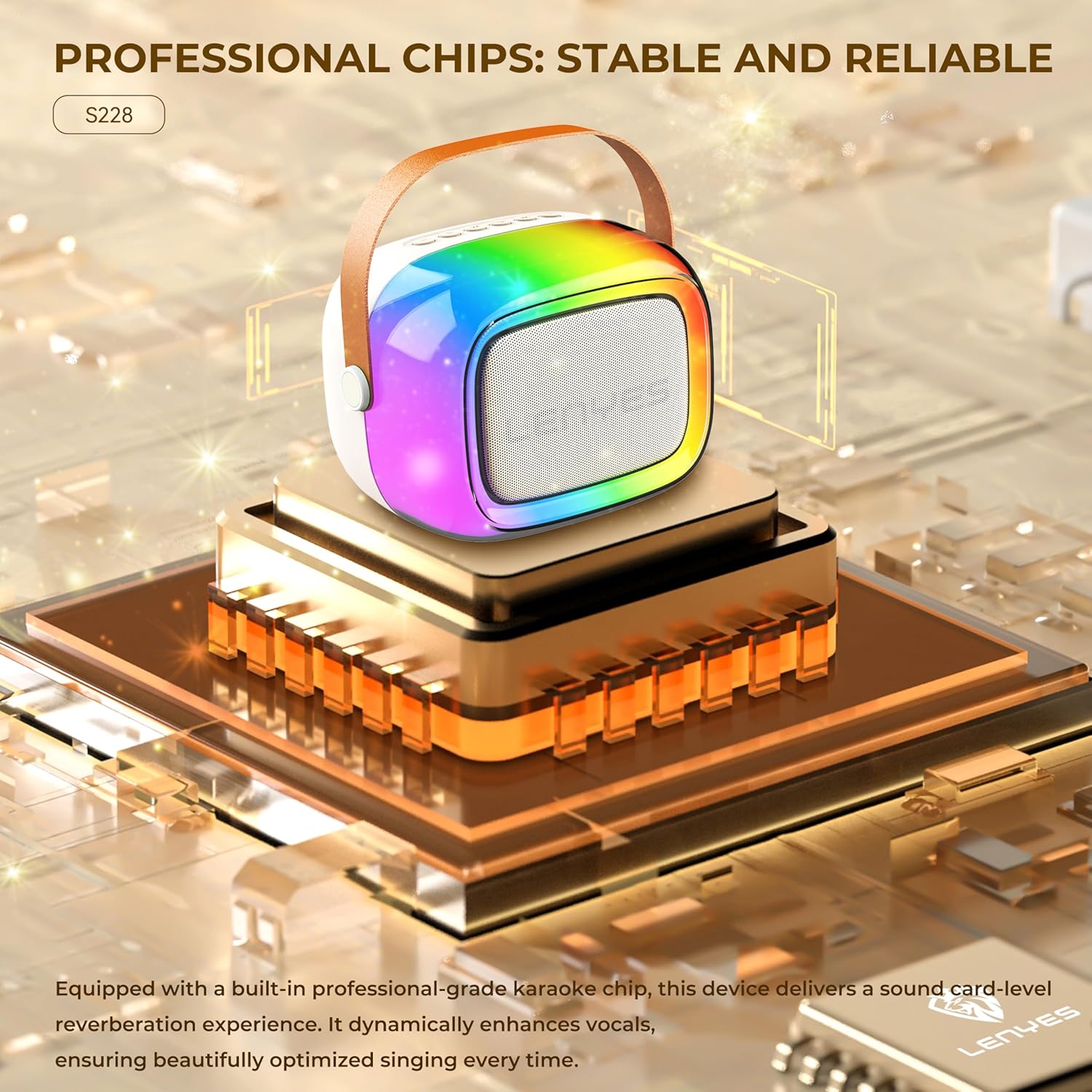 Lenyes S228, Wireless Bluetooth Speaker with Wireless Karaoke Mic