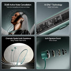 boAt Rockerz 210 ANC Bluetooth in Ear Neckband w/Spatial Audio, 30dB ANC, AI-ENx Technology, 40hrs Playback, EQ Modes, 13 mm Drivers, Dual Pairing & Fast Pair