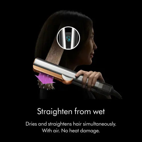 Dyson Airstrait™ Hair Straightener | Wet-to-Dry Air Straightening | No Hot Plates | No Heat Damage | Ceramic Pink & Rose Gold